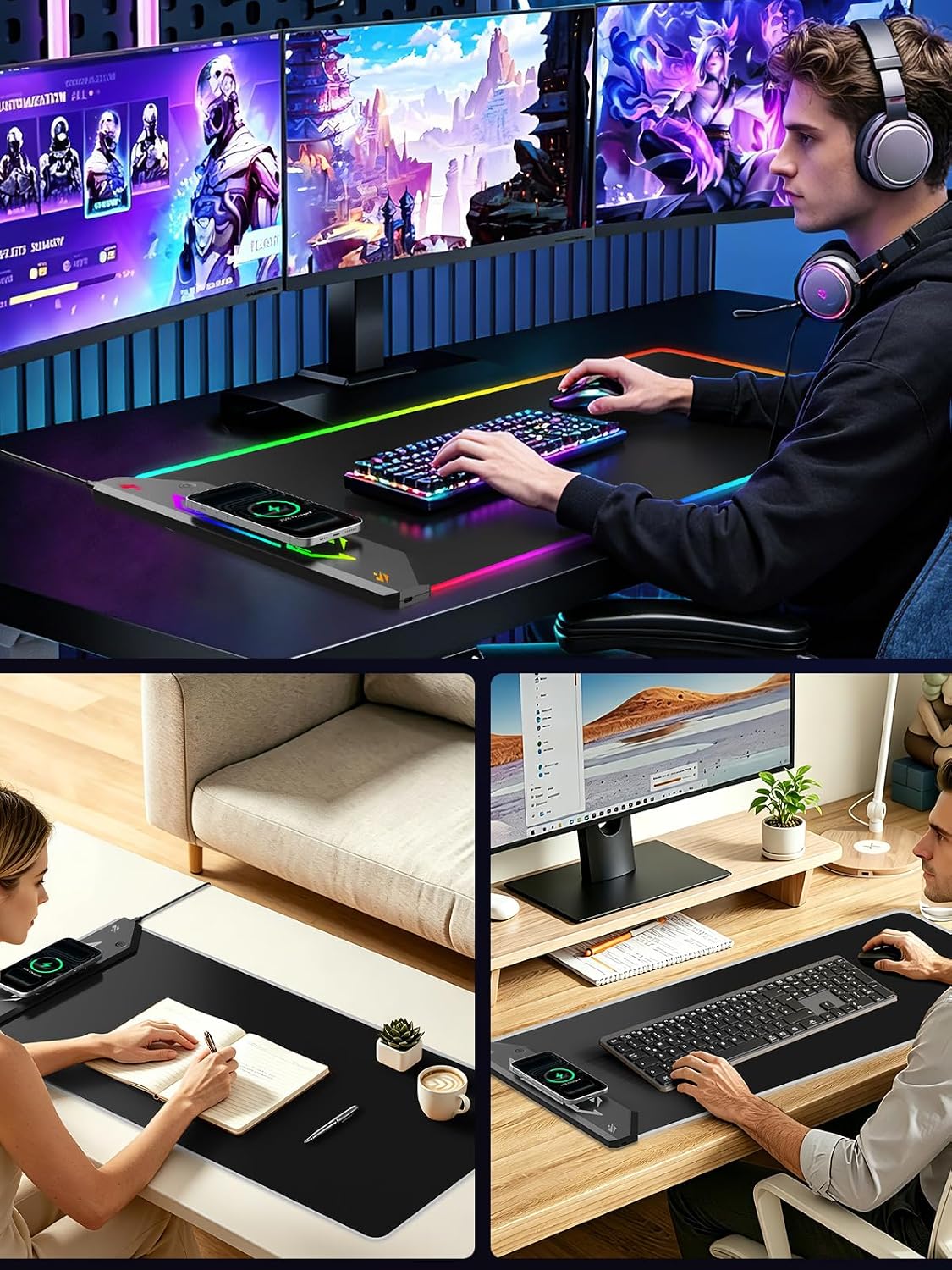 Magnetic Wireless Charging Mouse Pad Gaming (CFT-08)