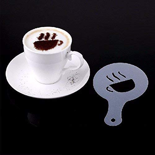 SYGA 16pcs Creative Nice Coffee Stencil Coffee Template Strew Spray Art Stencils(CFT-15)