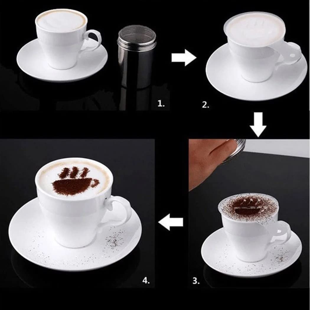 SYGA 16pcs Creative Nice Coffee Stencil Coffee Template Strew Spray Art Stencils(CFT-15)