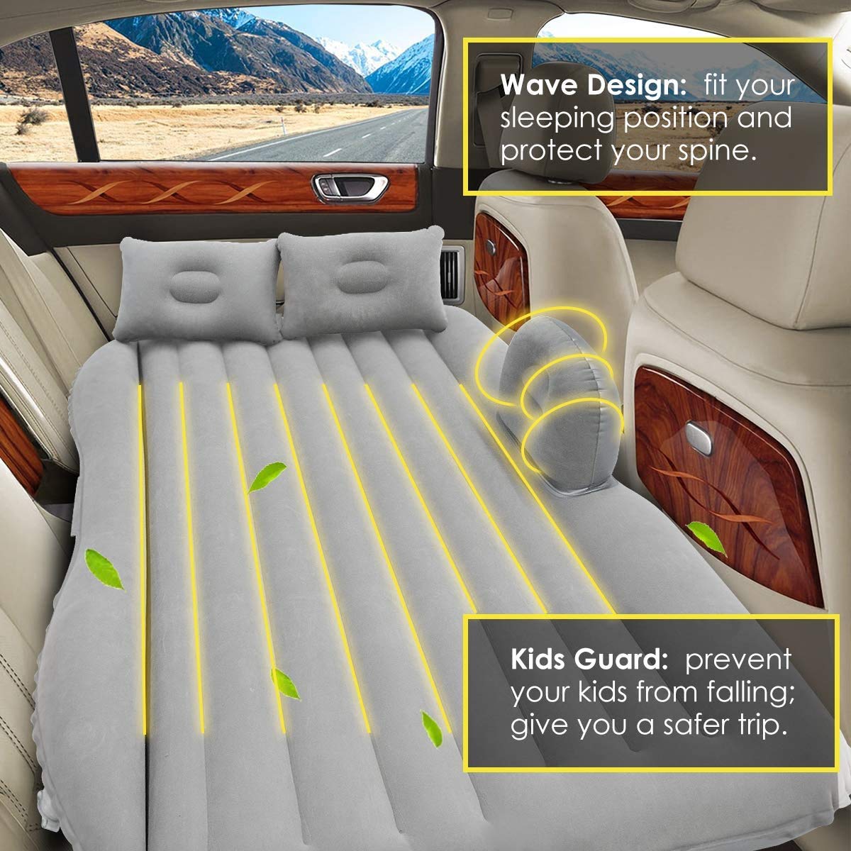 Premium Car Inflatable Bed with Pump & 2 Air Pillow (SVO_13)
